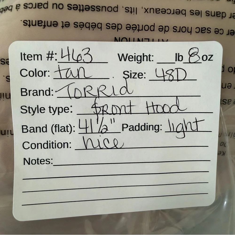 Torrid 48D Front Closure Bra Tan Lightly Padded Plus Size Comfort Bra - Picture 5 of 5